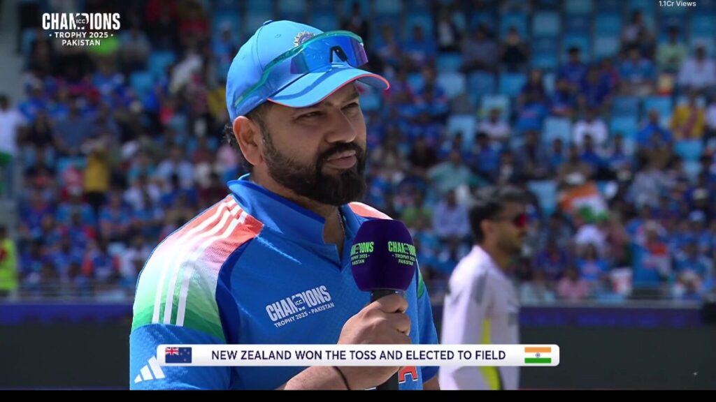 Rohit Sharma shoos away Dinesh Karthik for toss curse during IND vs NZ Champions Trophy clash | Watch viral video