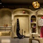 This sari showroom is hand-sculpted in mud, lime and cow dung