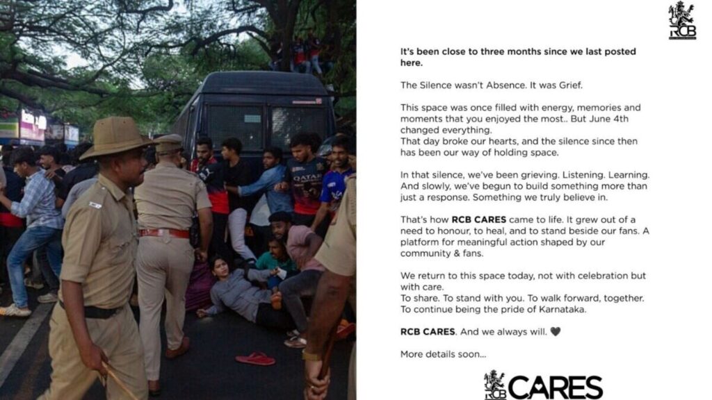 RCB returns for first time post July 4 Chinnaswamy stampede, IPL champions vows to ‘honour, heal and stand beside fans’