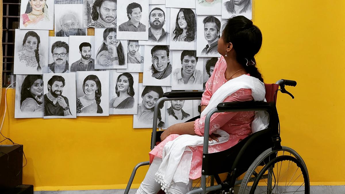 Telangana-based self-taught artist with muscular dystrophy makes celebrity sketches